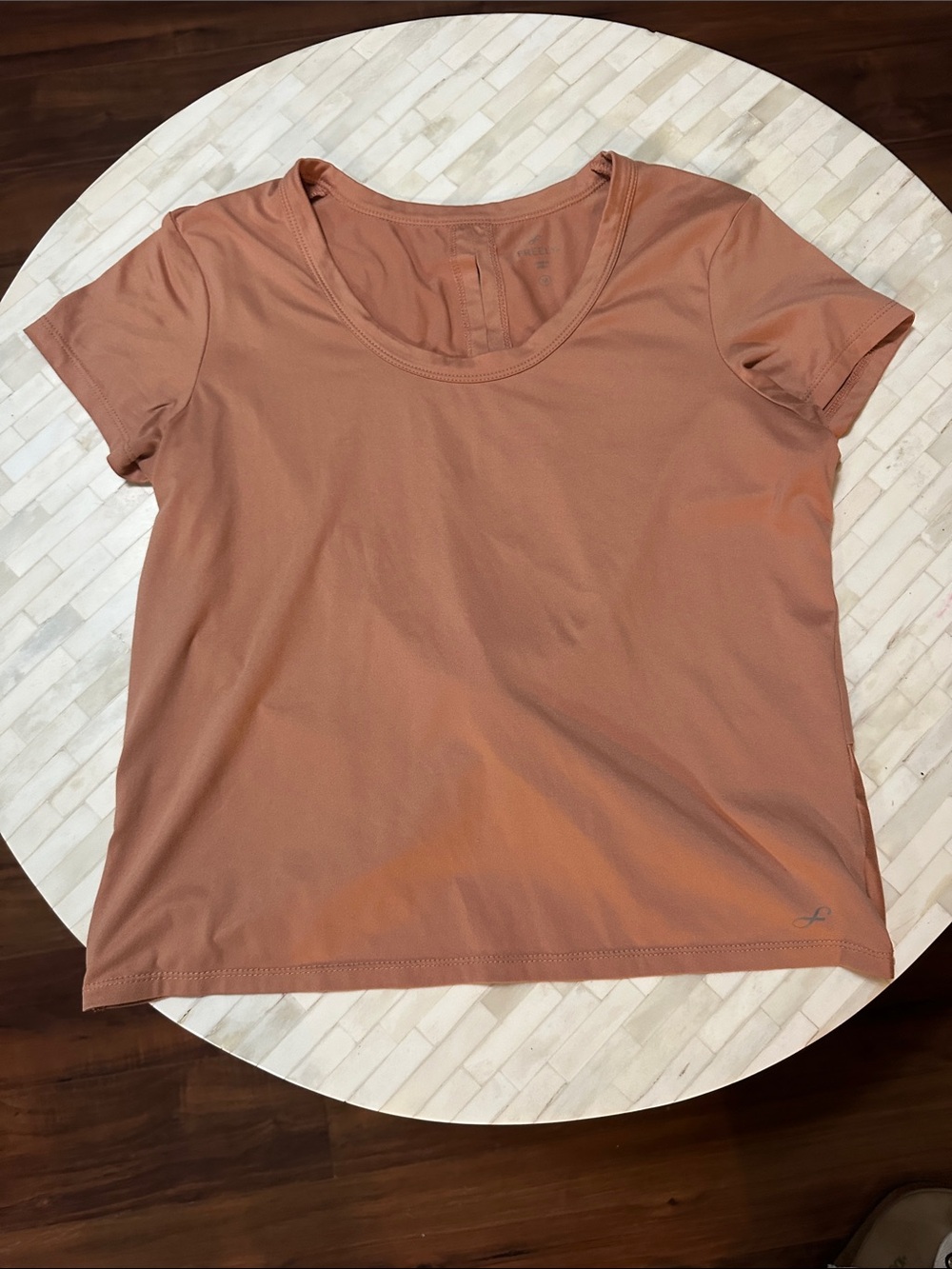Scoop Neck Short Sleeve Tee in Terracotta
